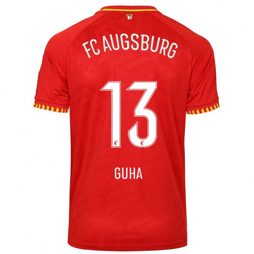 Danxen Hombre Camiseta Felix Guha #13 Rojo Amarillo 2ª Equipación 2025/26 La Camisa