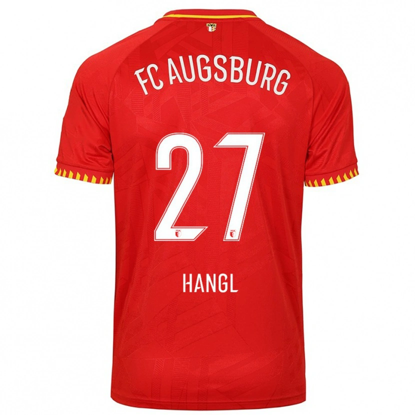 Danxen Hombre Camiseta Florian Hangl #27 Rojo Amarillo 2ª Equipación 2025/26 La Camisa