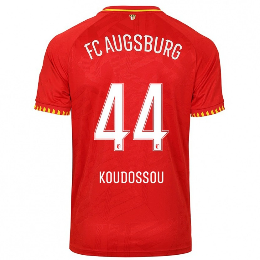 Danxen Hombre Camiseta Henri Koudossou #44 Rojo Amarillo 2ª Equipación 2025/26 La Camisa