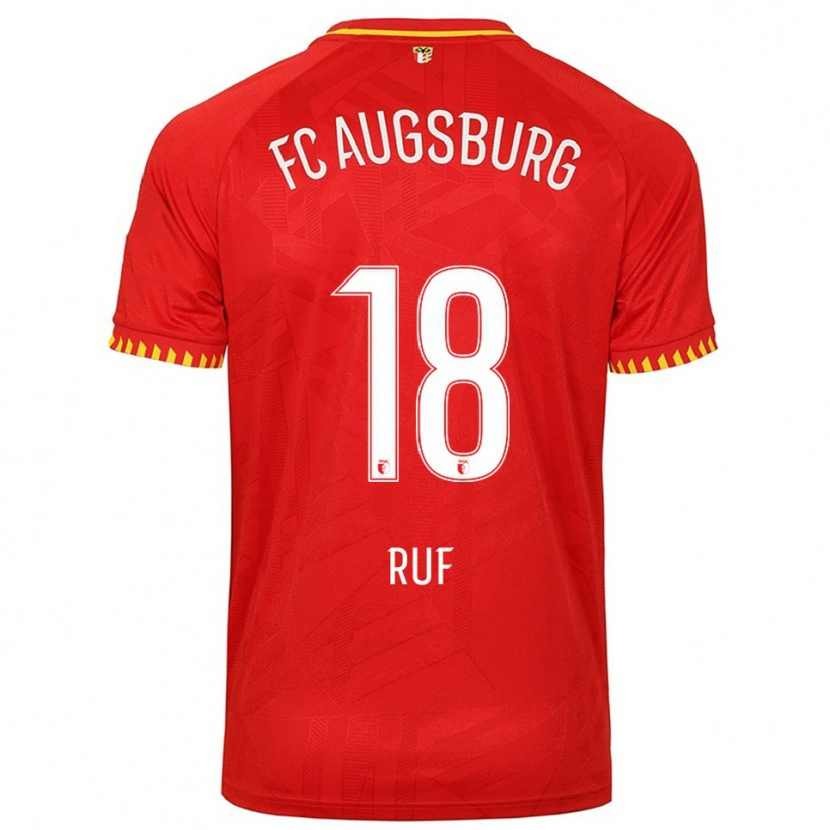 Danxen Hombre Camiseta Jonas Ruf #18 Rojo Amarillo 2ª Equipación 2025/26 La Camisa