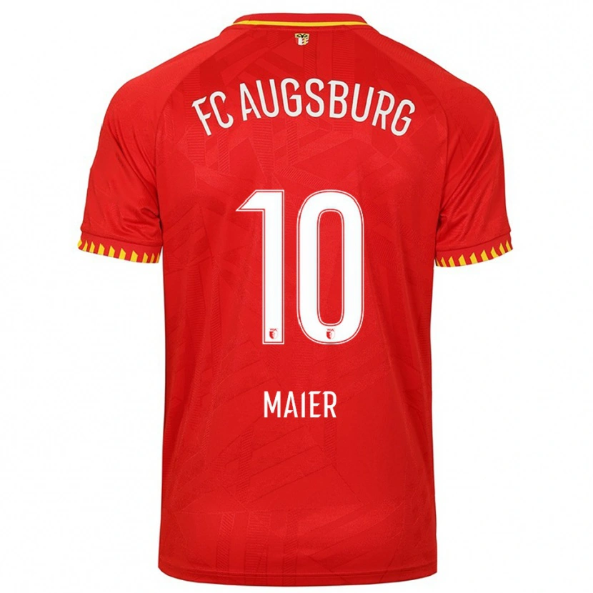 Danxen Hombre Camiseta Arne Maier #10 Rojo Amarillo 2ª Equipación 2025/26 La Camisa