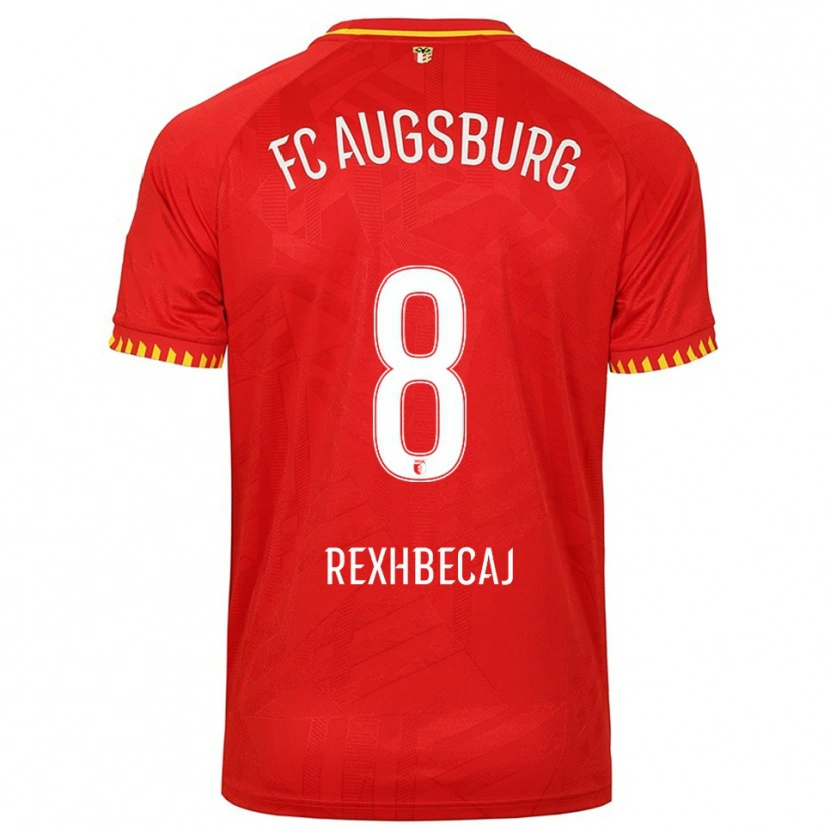 Danxen Hombre Camiseta Elvis Rexhbecaj #8 Rojo Amarillo 2ª Equipación 2025/26 La Camisa