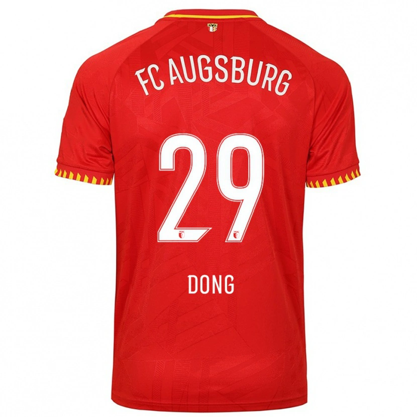 Danxen Hombre Camiseta Kyliane Dong #29 Rojo Amarillo 2ª Equipación 2025/26 La Camisa
