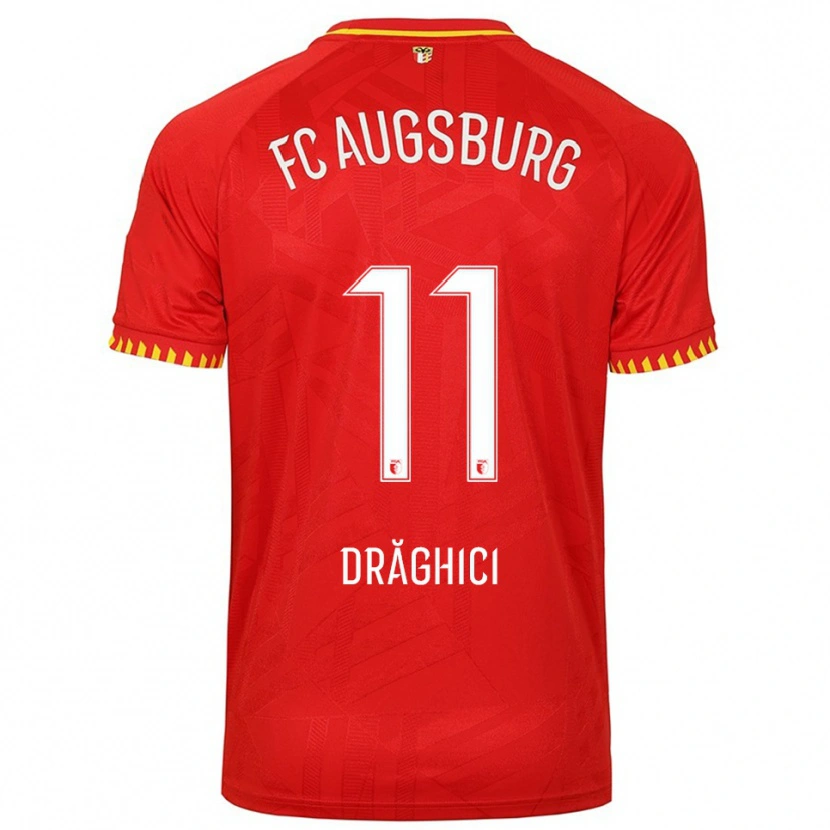 Danxen Hombre Camiseta Robert Drăghici #11 Rojo Amarillo 2ª Equipación 2025/26 La Camisa