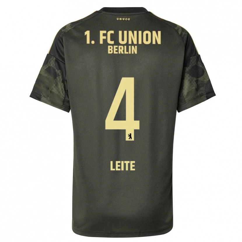 Danxen Hombre Camiseta Diogo Leite #4 Verde Oscuro Negro 2ª Equipación 2025/26 La Camisa