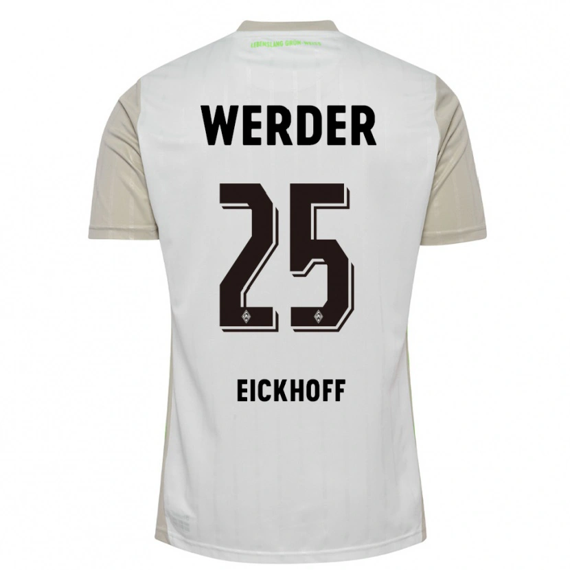 Danxen Hombre Camiseta Mika Eickhoff #25 Blanco Negro 2ª Equipación 2025/26 La Camisa