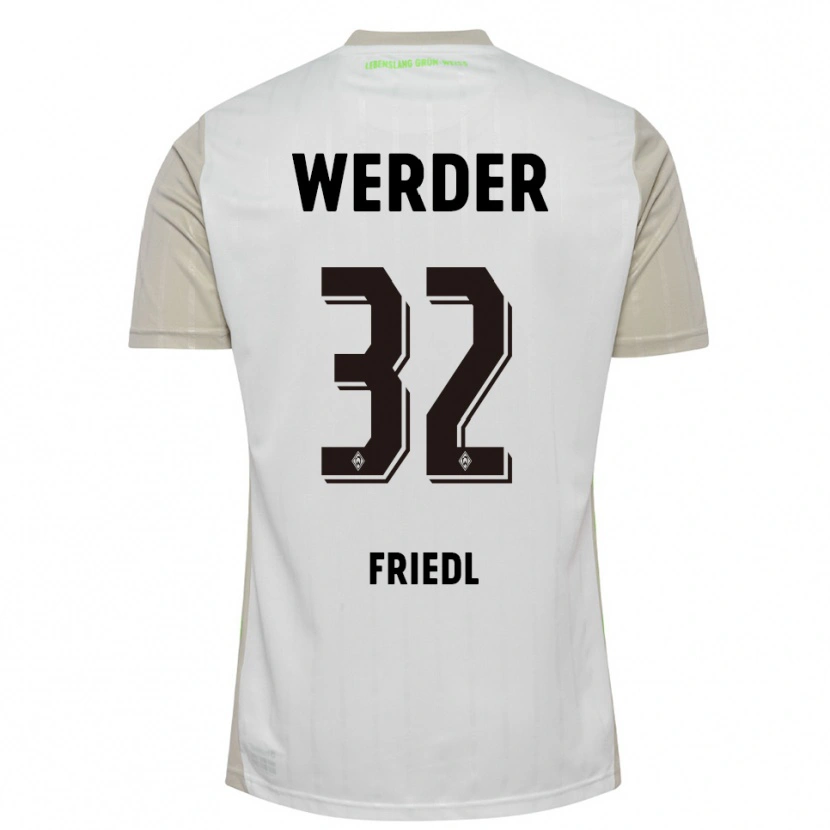 Danxen Hombre Camiseta Marco Friedl #32 Blanco Negro 2ª Equipación 2025/26 La Camisa