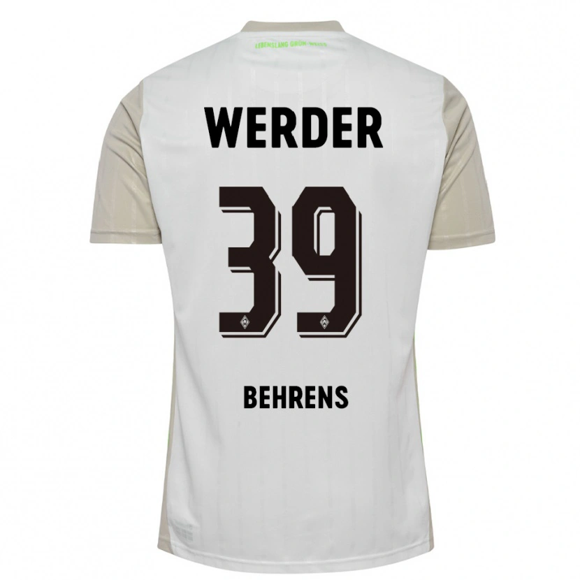 Danxen Hombre Camiseta Jette Behrens #39 Blanco Negro 2ª Equipación 2025/26 La Camisa