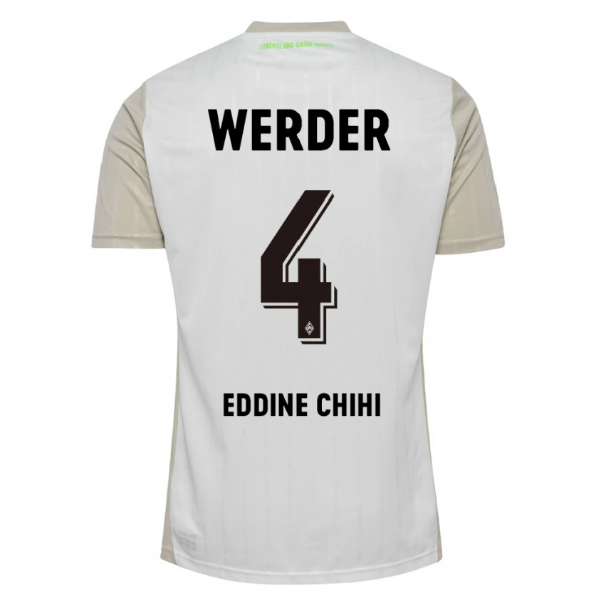 Danxen Hombre Camiseta Dhia Eddine Chihi #4 Blanco Negro 2ª Equipación 2025/26 La Camisa