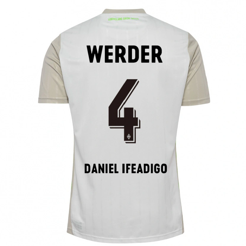 Danxen Hombre Camiseta Kamsiyonna Daniel Ifeadigo #4 Blanco Negro 2ª Equipación 2025/26 La Camisa