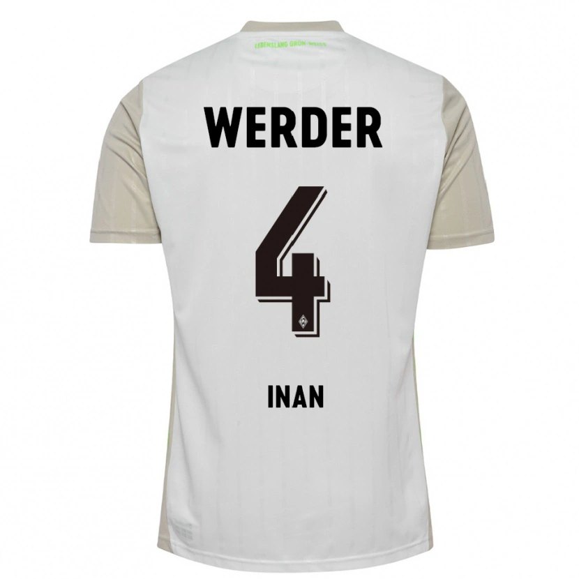 Danxen Hombre Camiseta Kenan Inan #4 Blanco Negro 2ª Equipación 2025/26 La Camisa