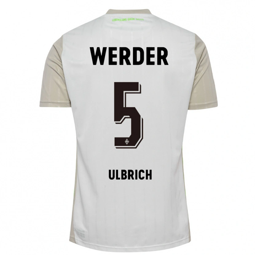 Danxen Hombre Camiseta Michelle Ulbrich #5 Blanco Negro 2ª Equipación 2025/26 La Camisa