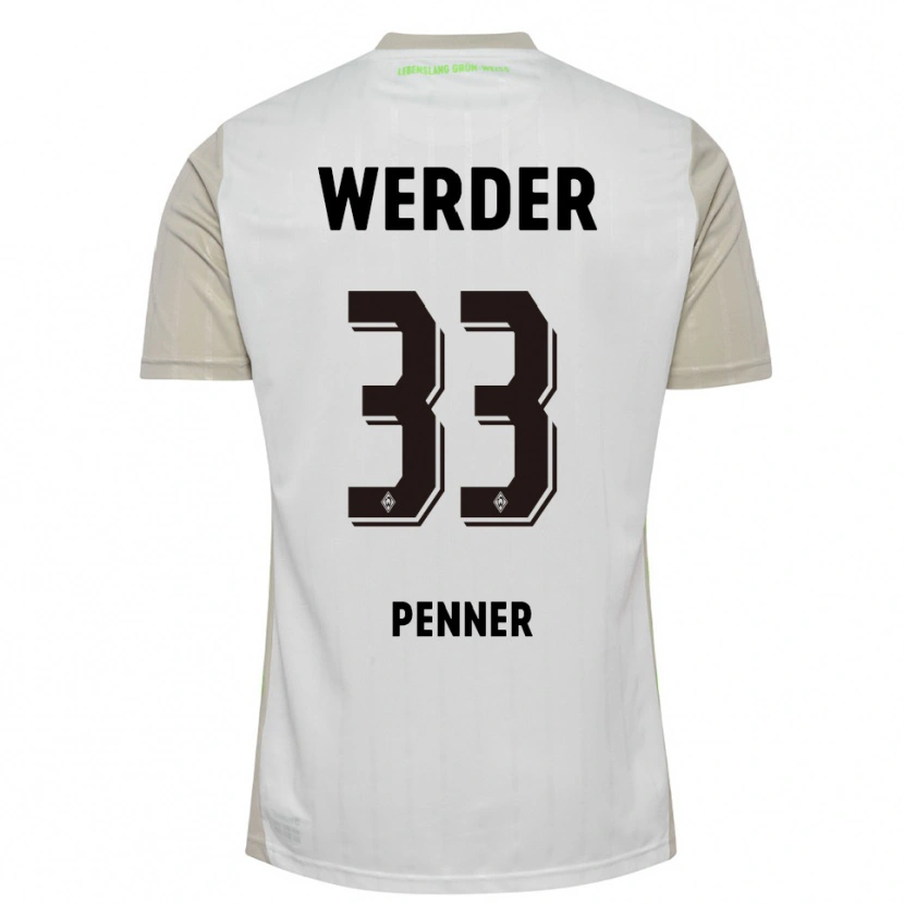 Danxen Hombre Camiseta Maria Penner #33 Blanco Negro 2ª Equipación 2025/26 La Camisa