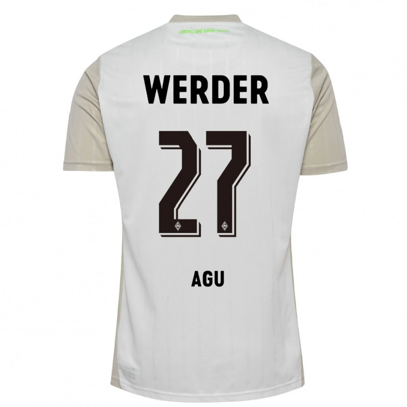 Danxen Hombre Camiseta Felix Agu #27 Blanco Negro 2ª Equipación 2025/26 La Camisa
