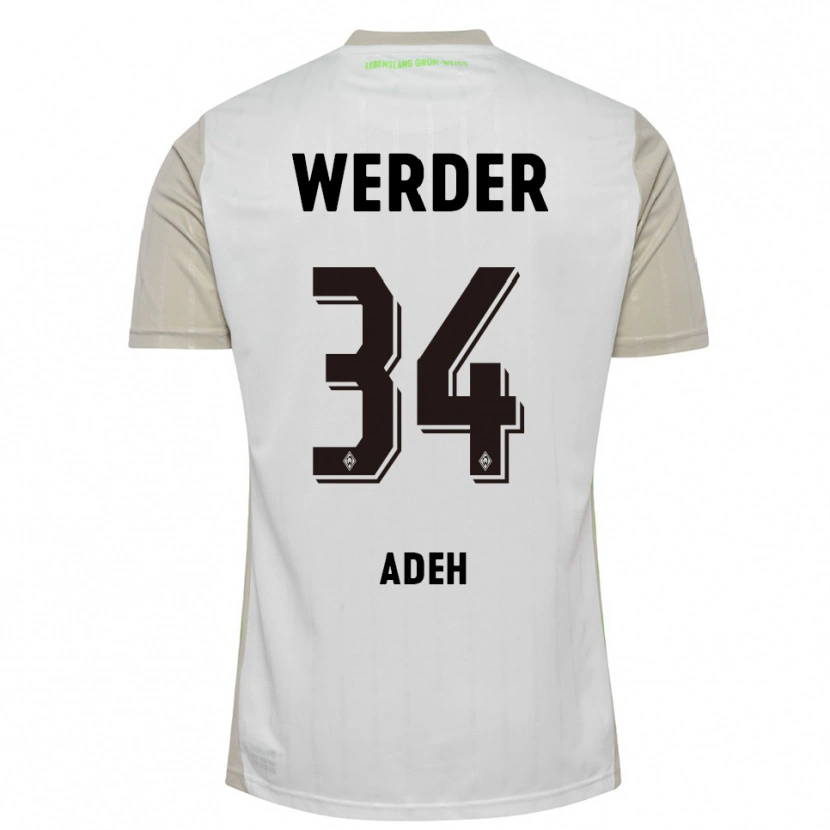 Danxen Hombre Camiseta Wesley Adeh #34 Blanco Negro 2ª Equipación 2025/26 La Camisa