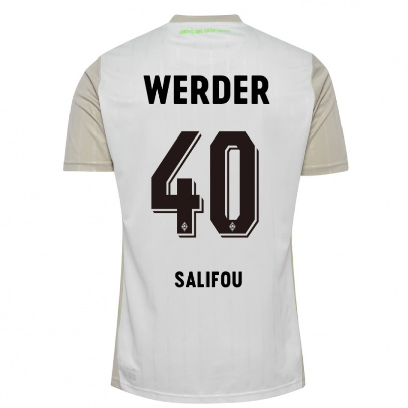 Danxen Hombre Camiseta Dikeni Salifou #40 Blanco Negro 2ª Equipación 2025/26 La Camisa