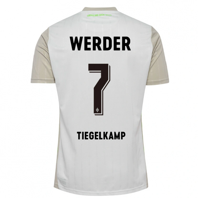 Danxen Hombre Camiseta Maximilian Tiegelkamp #7 Blanco Negro 2ª Equipación 2025/26 La Camisa