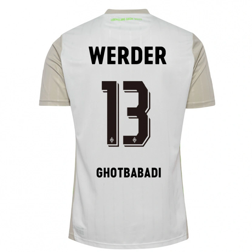 Danxen Hombre Camiseta Reza Ghotbabadi #13 Blanco Negro 2ª Equipación 2025/26 La Camisa