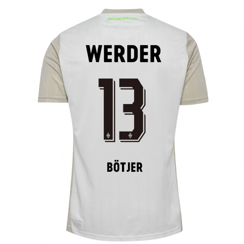 Danxen Hombre Camiseta Linus Bötjer #13 Blanco Negro 2ª Equipación 2025/26 La Camisa