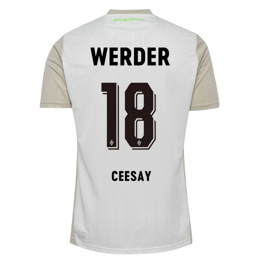 Danxen Hombre Camiseta Ablie Ceesay #18 Blanco Negro 2ª Equipación 2025/26 La Camisa