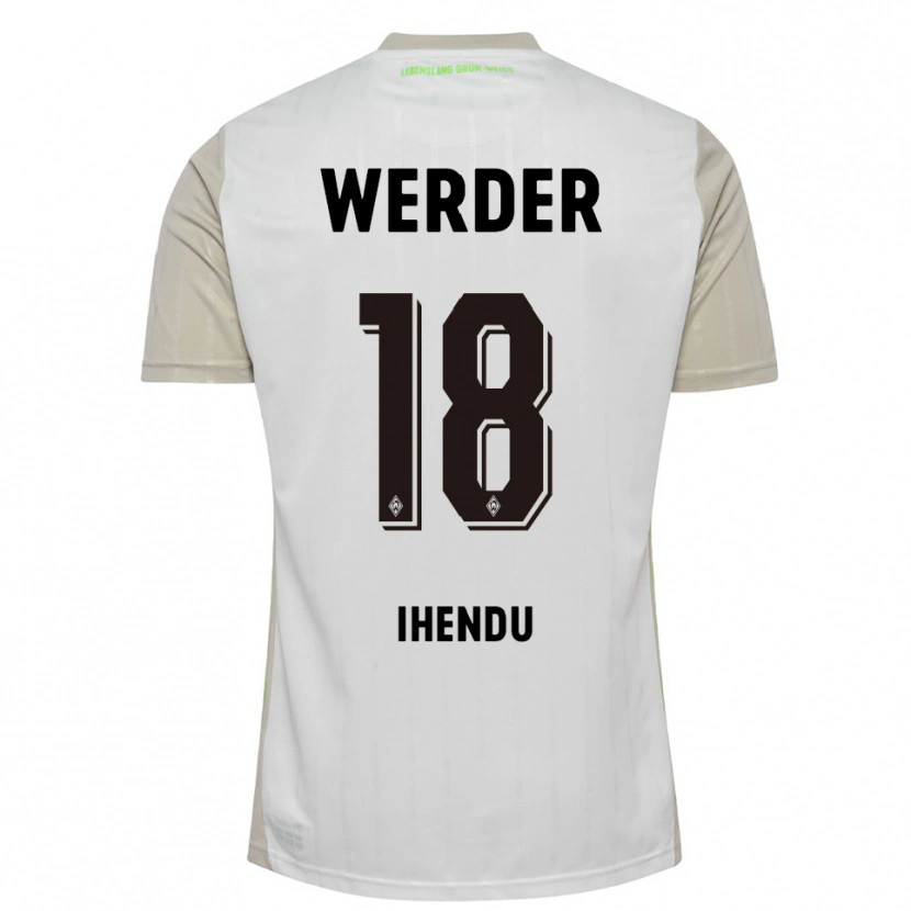 Danxen Hombre Camiseta Daniel Ihendu #18 Blanco Negro 2ª Equipación 2025/26 La Camisa