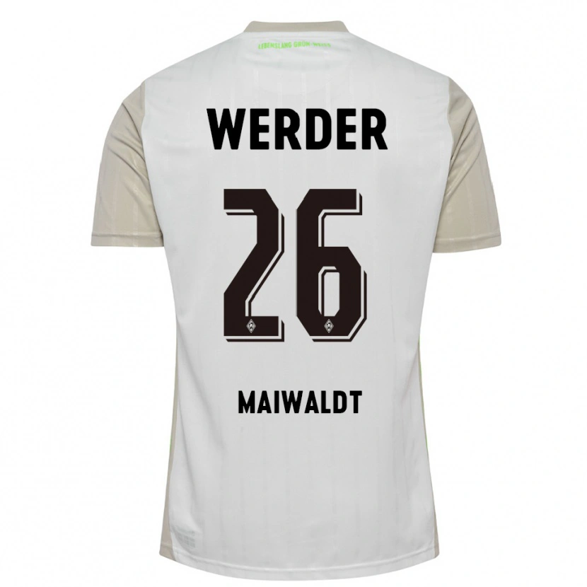Danxen Hombre Camiseta Julius Maiwaldt #26 Blanco Negro 2ª Equipación 2025/26 La Camisa
