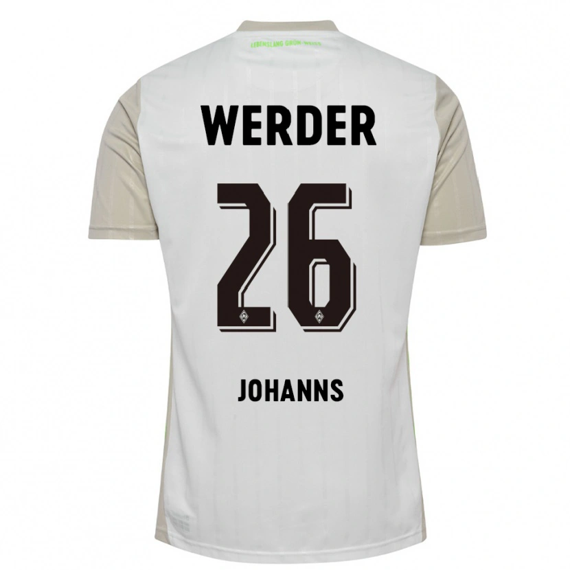 Danxen Hombre Camiseta Lennart Johanns #26 Blanco Negro 2ª Equipación 2025/26 La Camisa