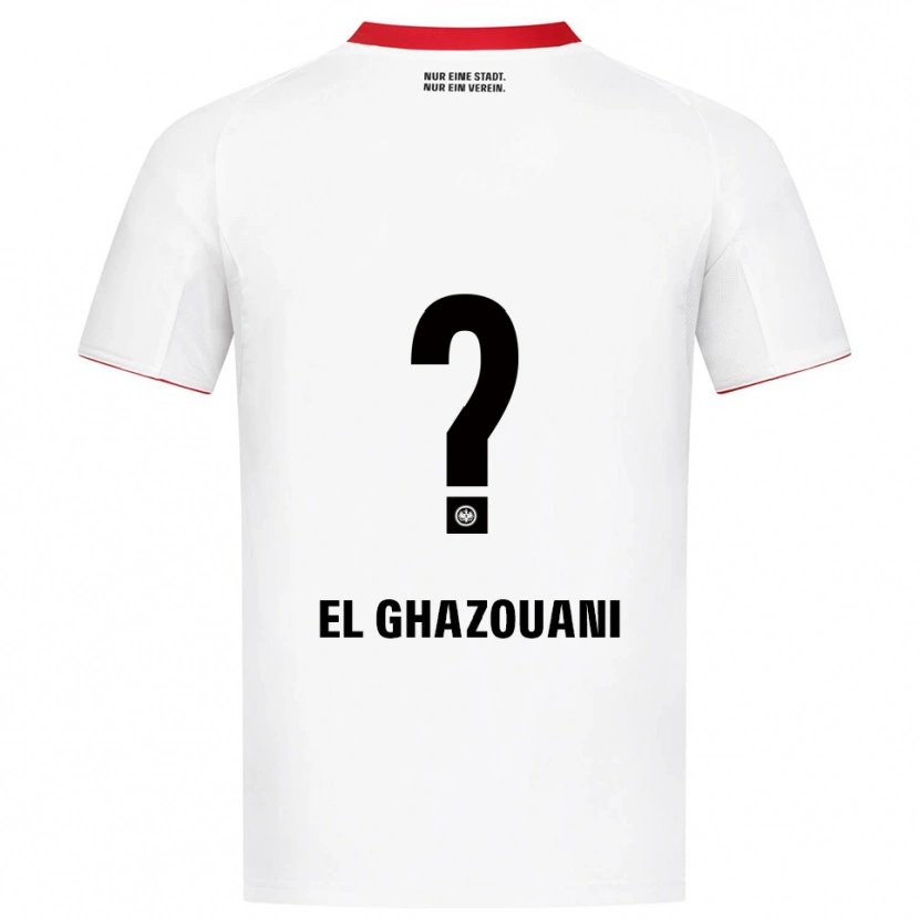 Danxen Hombre Camiseta Mohamed El Ghazouani #0 Blanco Rojo 2ª Equipación 2025/26 La Camisa