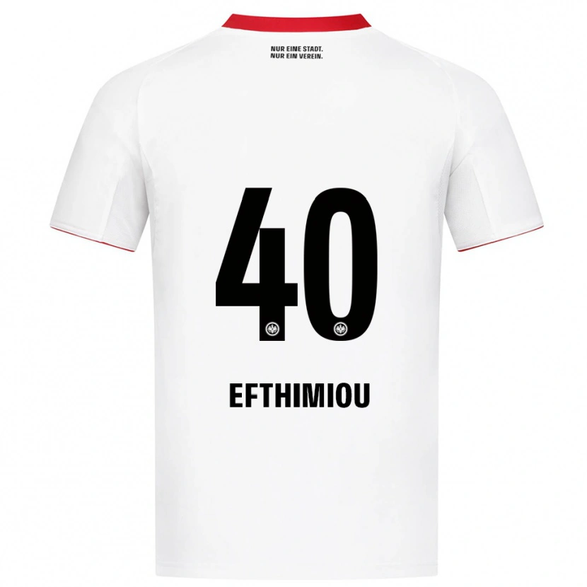 Danxen Hombre Camiseta Sissis Efthimiou #40 Blanco Rojo 2ª Equipación 2025/26 La Camisa