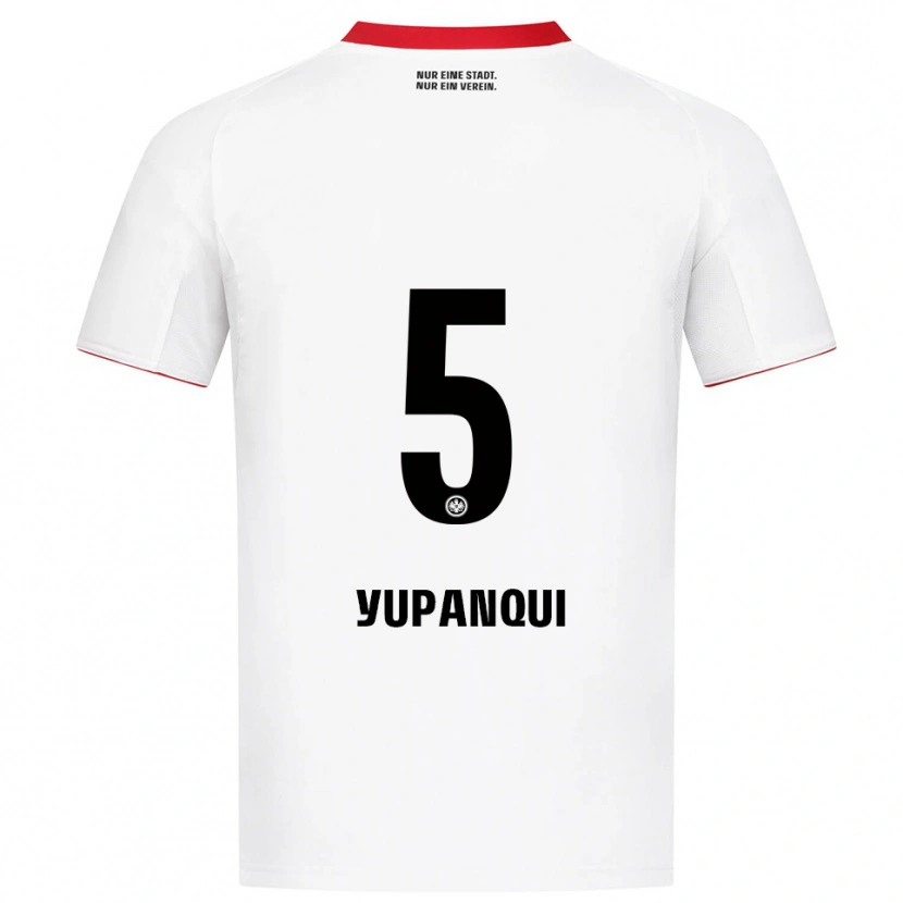 Danxen Hombre Camiseta Philipp Eisele Yupanqui #5 Blanco Rojo 2ª Equipación 2025/26 La Camisa