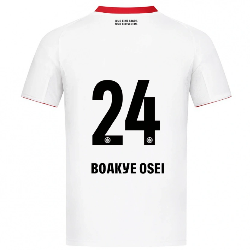 Danxen Hombre Camiseta Derek Boakye Osei #24 Blanco Rojo 2ª Equipación 2025/26 La Camisa