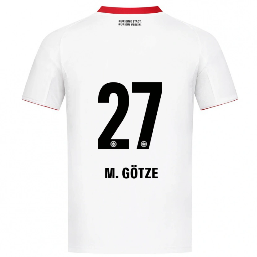 Danxen Hombre Camiseta Mario Götze #27 Blanco Rojo 2ª Equipación 2025/26 La Camisa