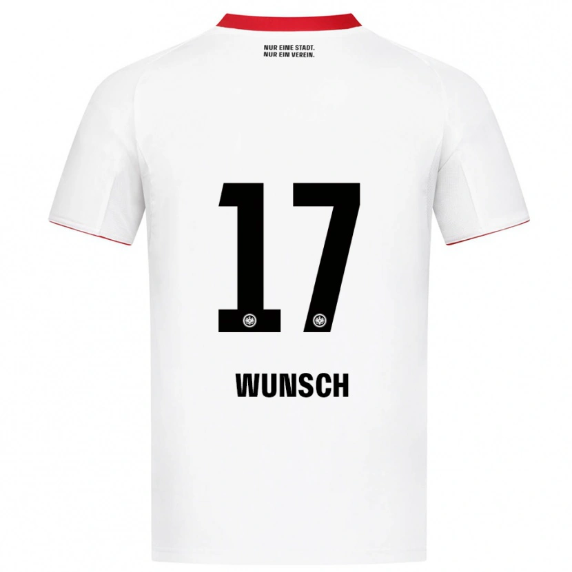 Danxen Hombre Camiseta Paul Wünsch #17 Blanco Rojo 2ª Equipación 2025/26 La Camisa
