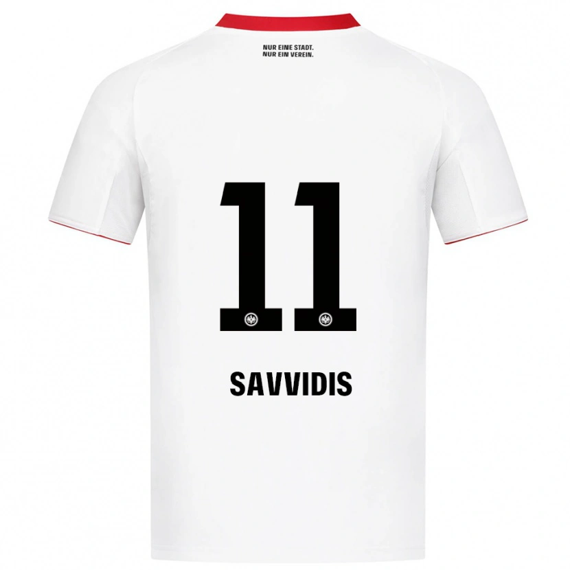 Danxen Hombre Camiseta Rafail Savvidis #11 Blanco Rojo 2ª Equipación 2025/26 La Camisa