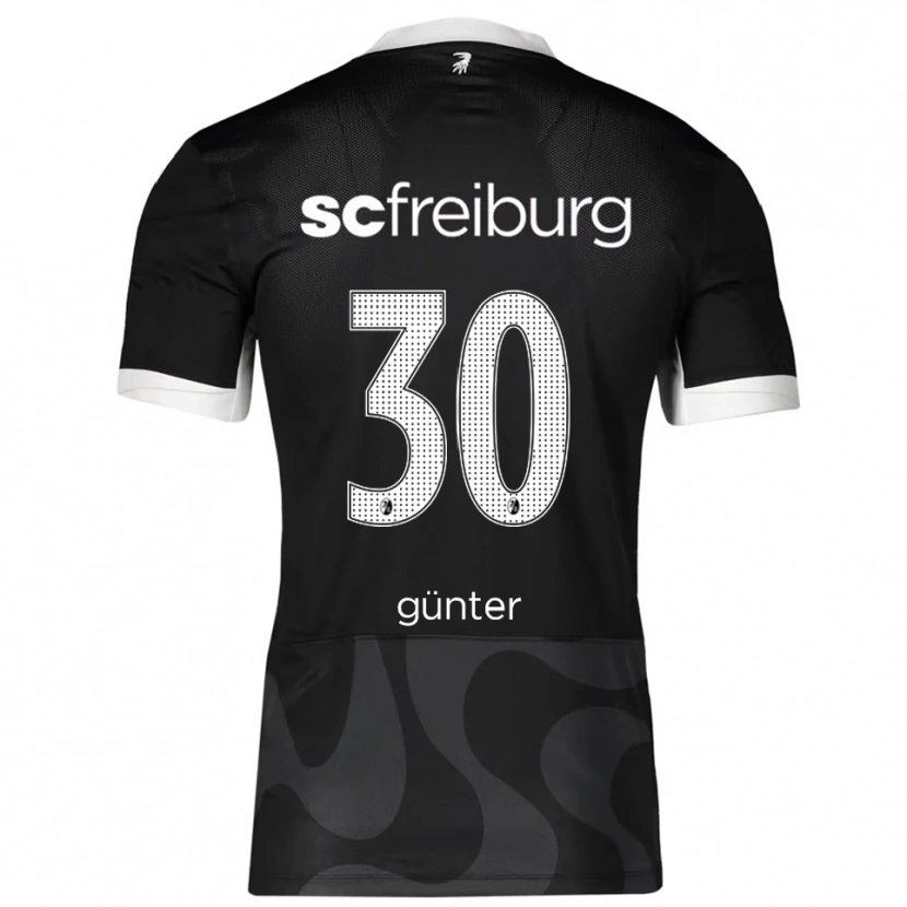 Danxen Hombre Camiseta Christian Günter #30 Negro Blanco 2ª Equipación 2025/26 La Camisa