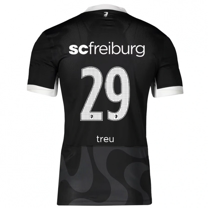 Danxen Hombre Camiseta Philipp Treu #29 Negro Blanco 2ª Equipación 2025/26 La Camisa