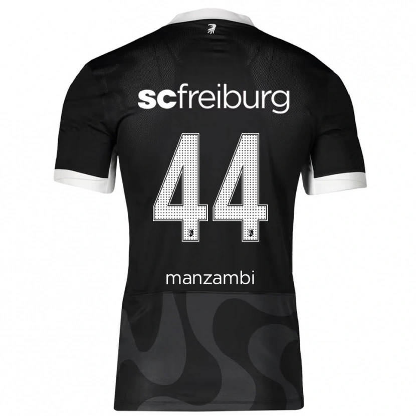 Danxen Hombre Camiseta Johan Manzambi #44 Negro Blanco 2ª Equipación 2025/26 La Camisa