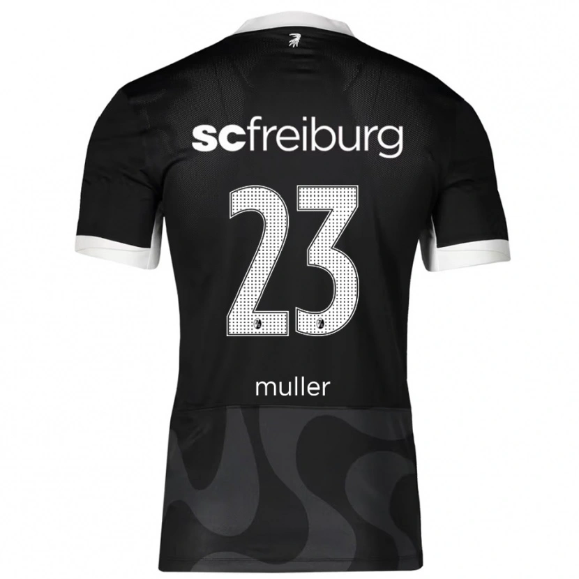 Danxen Hombre Camiseta Marie Müller #23 Negro Blanco 2ª Equipación 2025/26 La Camisa