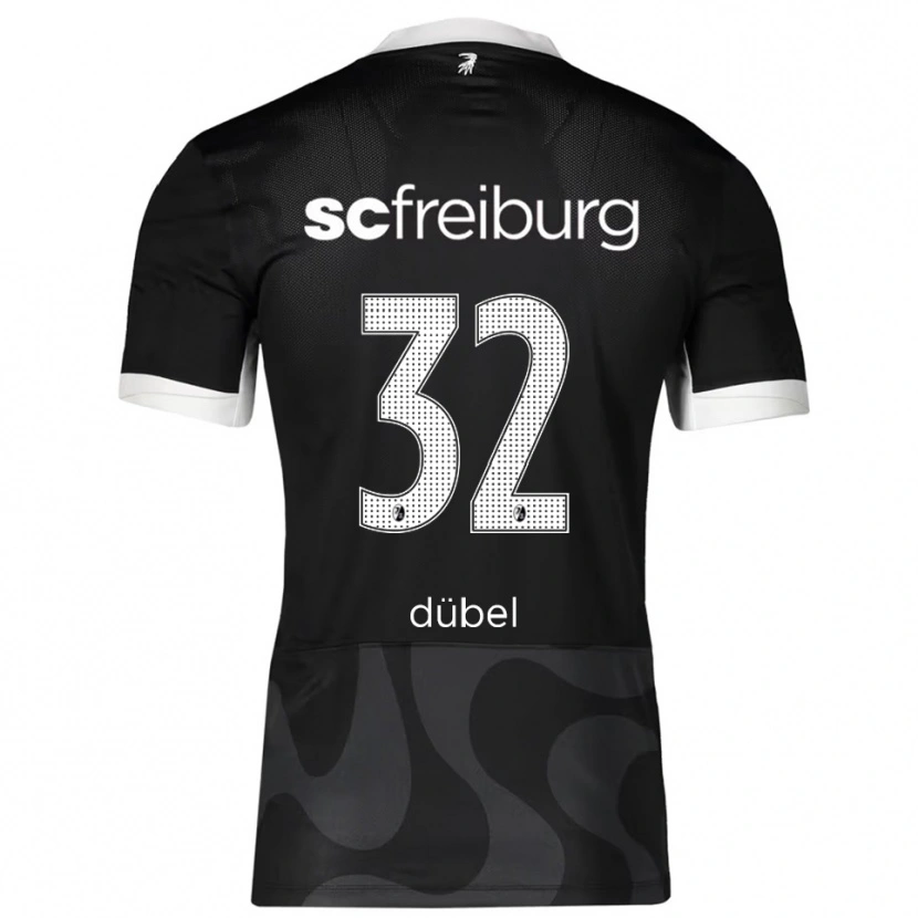 Danxen Hombre Camiseta Sarah-Lisa Dübel #32 Negro Blanco 2ª Equipación 2025/26 La Camisa