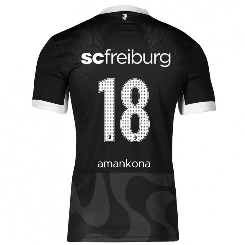 Danxen Hombre Camiseta Alvar Amankona #18 Negro Blanco 2ª Equipación 2025/26 La Camisa