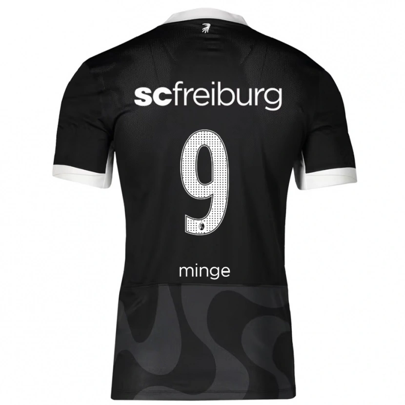 Danxen Hombre Camiseta Janina Minge #9 Negro Blanco 2ª Equipación 2025/26 La Camisa