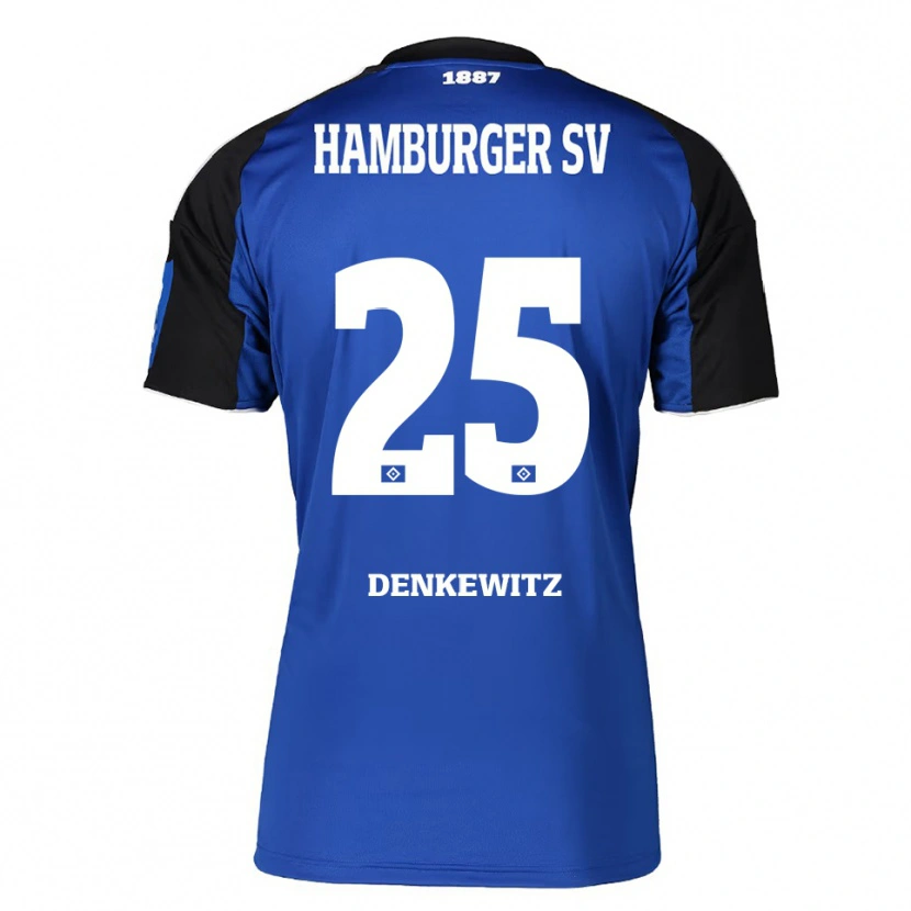 Danxen Hombre Camiseta Nick Denkewitz #25 Azul Negro 2ª Equipación 2025/26 La Camisa