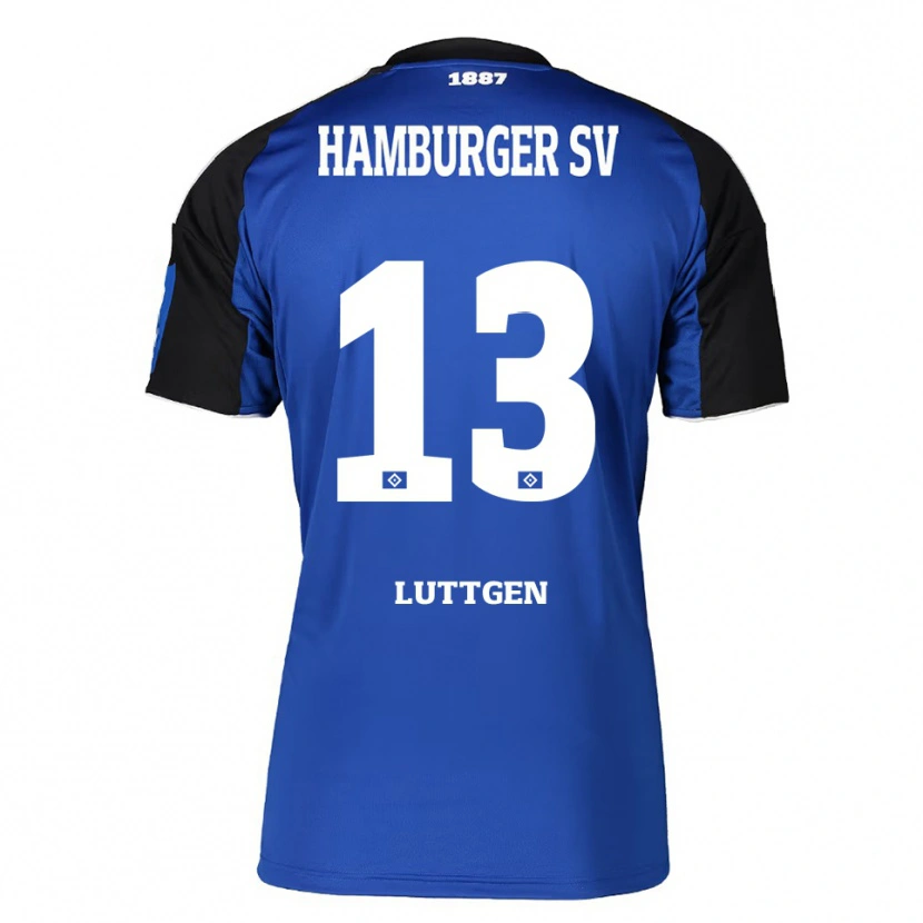 Danxen Hombre Camiseta Lasse Lüttgen #13 Azul Negro 2ª Equipación 2025/26 La Camisa