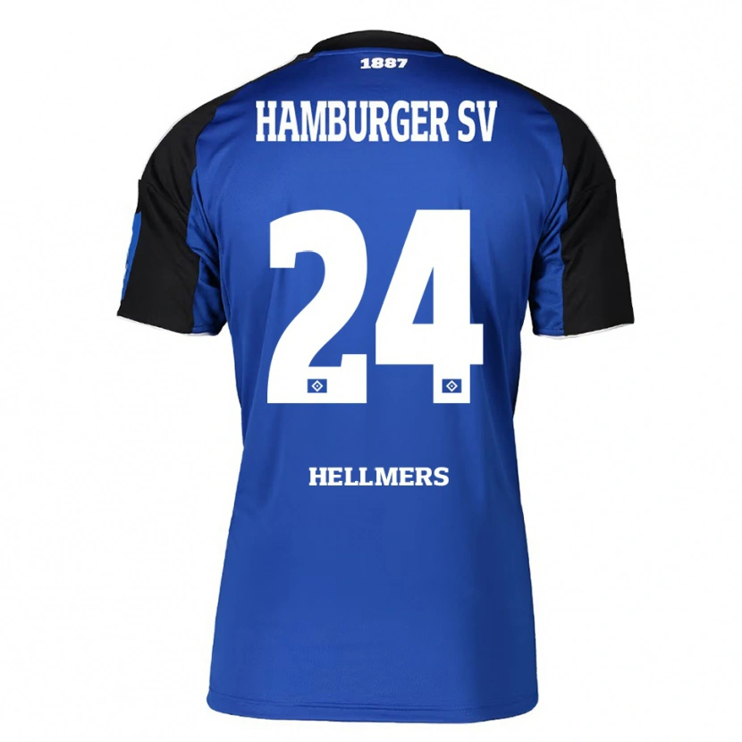 Danxen Hombre Camiseta Maximilian Hellmers #24 Azul Negro 2ª Equipación 2025/26 La Camisa