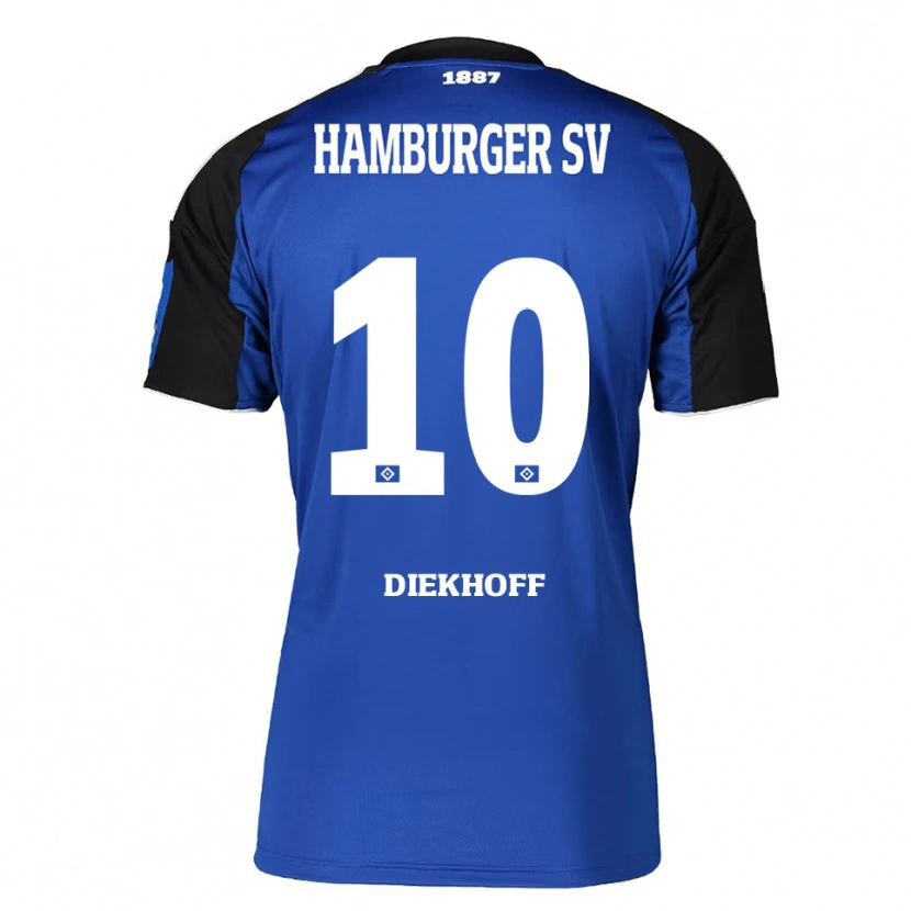 Danxen Hombre Camiseta Hannah Diekhoff #10 Azul Negro 2ª Equipación 2025/26 La Camisa