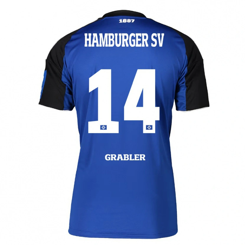 Danxen Hombre Camiseta Lukne Gräßler #14 Azul Negro 2ª Equipación 2025/26 La Camisa