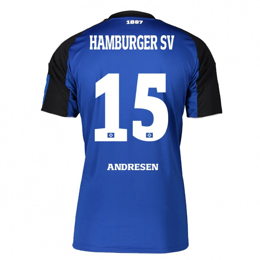 Danxen Hombre Camiseta Bent Andresen #15 Azul Negro 2ª Equipación 2025/26 La Camisa
