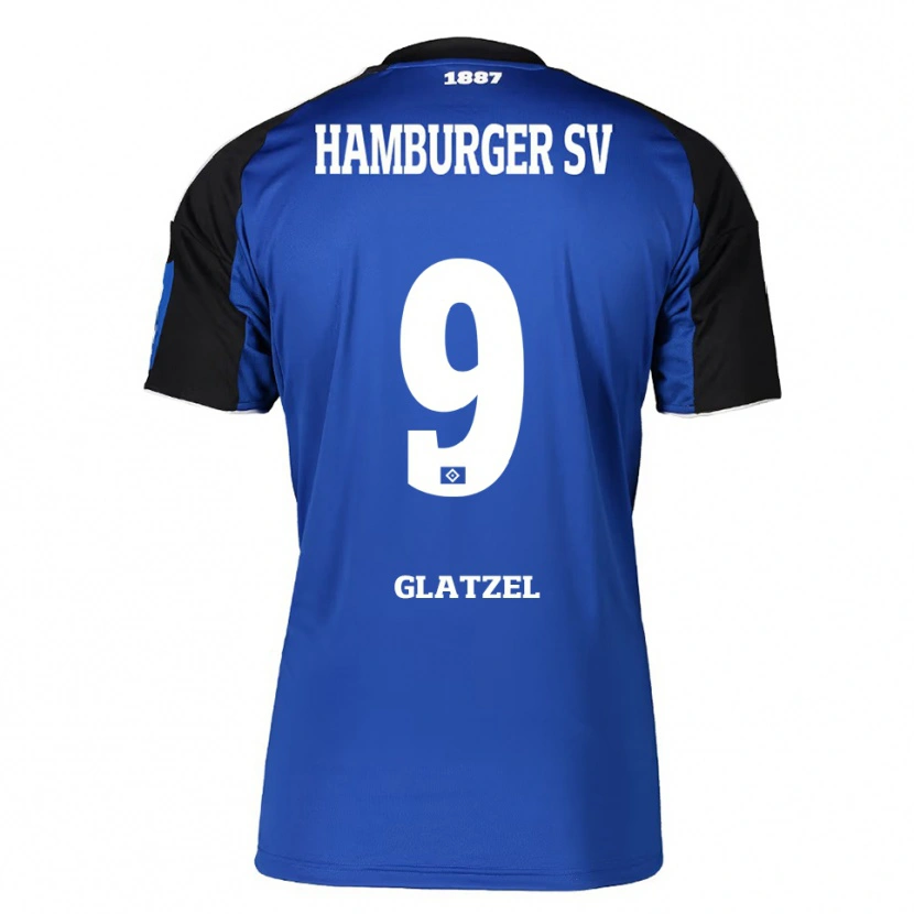 Danxen Hombre Camiseta Robert Glatzel #9 Azul Negro 2ª Equipación 2025/26 La Camisa