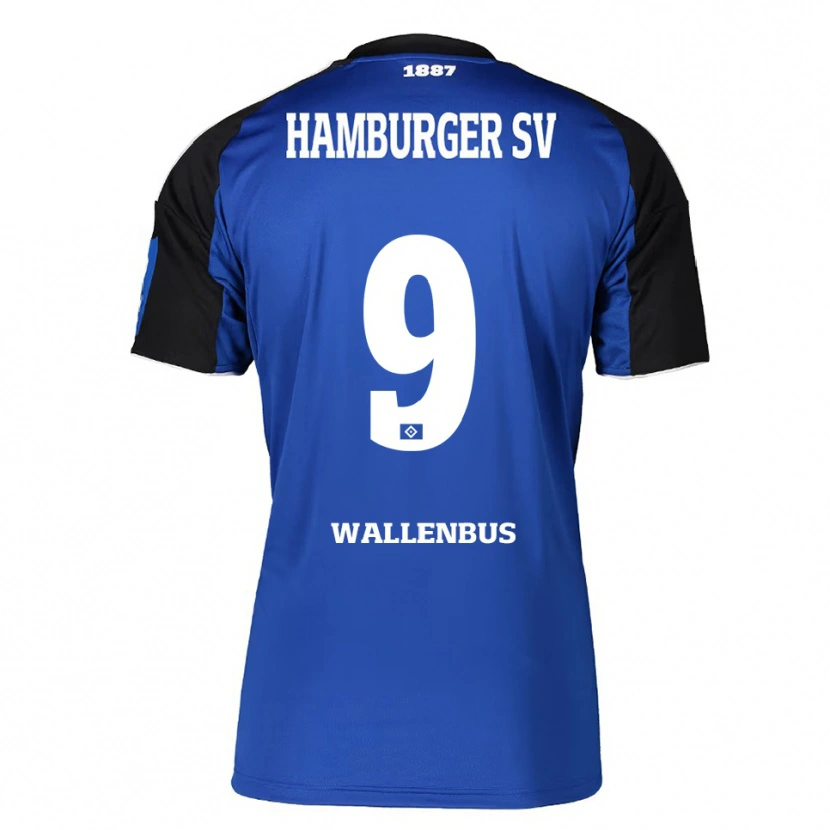 Danxen Hombre Camiseta Noah Wallenßus #9 Azul Negro 2ª Equipación 2025/26 La Camisa