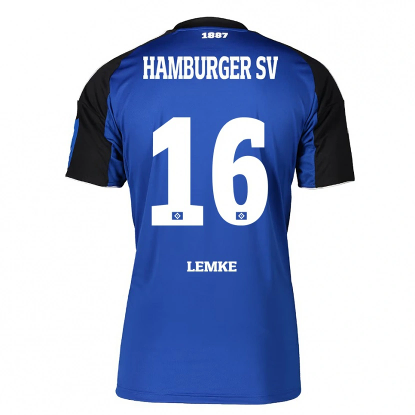 Danxen Hombre Camiseta Louis Lemke #16 Azul Negro 2ª Equipación 2025/26 La Camisa